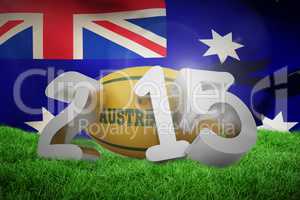 Composite image of australia rugby 2015 message