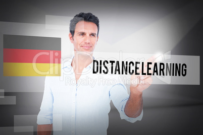 Distance learning against abstract white room