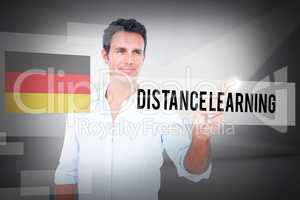 Distance learning against abstract white room