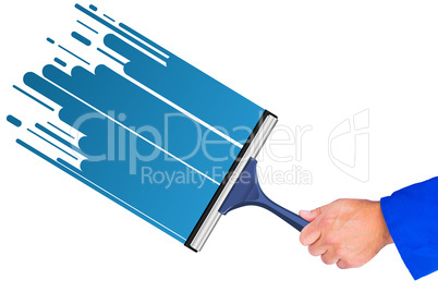 Composite image of hand using wiper