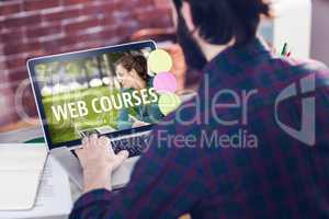 Composite image of web course ad