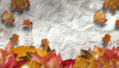 Composite image of autumn leaves