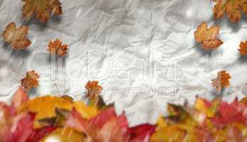 Composite image of autumn leaves