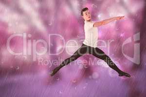 Composite image of male ballet dancer jumping