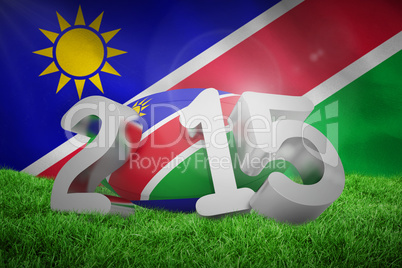 Composite image of namibia rugby 2015 message
