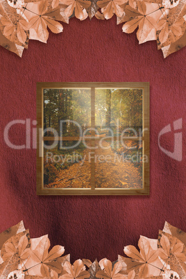 Composite image of square shape glass window