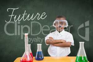 Future against green chalkboard