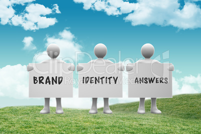 Composite image of brand identity answers