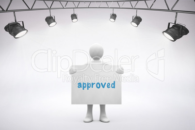 Approved against grey background