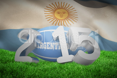 Composite image of argentina rugby 2015 message