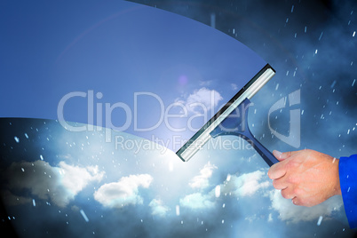 Composite image of hand using wiper