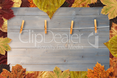 Composite image of autumn leaves pattern