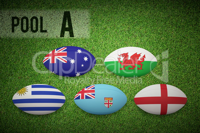 Composite image of rugby world cup pool a