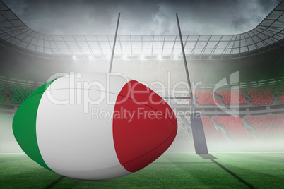 Composite image of  italian flag rugby ball