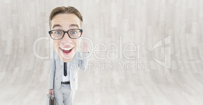 Composite image of geeky businessman