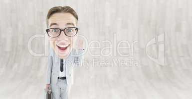 Composite image of geeky businessman