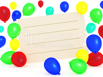 Empty text box with balloons