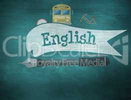 English against green chalkboard