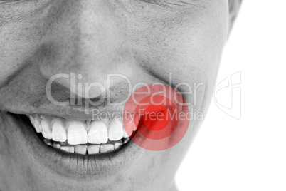 Composite image of happy blonde smiling at camera