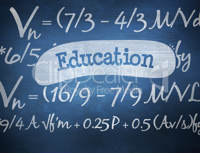 Education against blue chalkboard