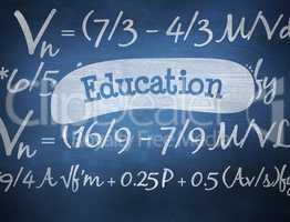Education against blue chalkboard