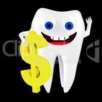 Tooth with dollar sign