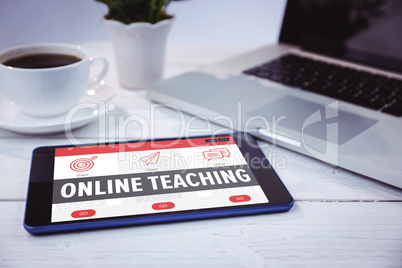 Composite image of online teaching interface