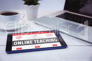 Composite image of online teaching interface