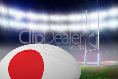 Composite image of japanese flag rugby ball
