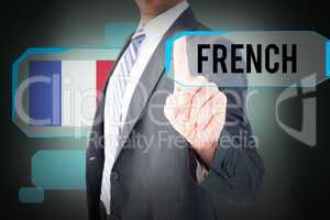 French against green background with vignette
