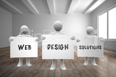 Composite image of web design solutions
