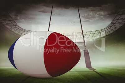 Composite image of french flag rugby ball