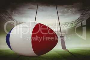 Composite image of french flag rugby ball