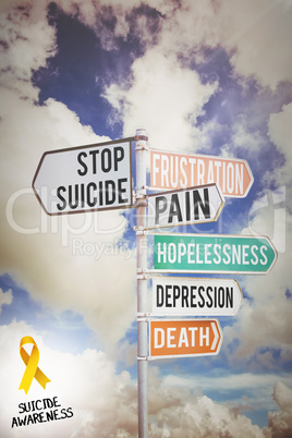 Composite image of suicide awareness ribbon