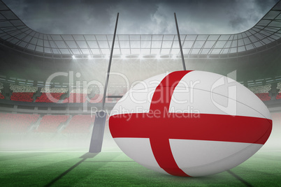 Composite image of england flag rugby ball