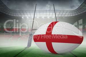 Composite image of england flag rugby ball