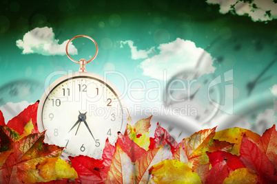 Composite image of alarm clock