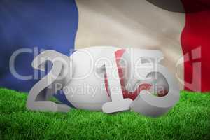 Composite image of france rugby 2015 message