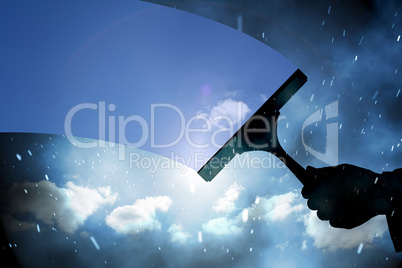 Composite image of hand using wiper