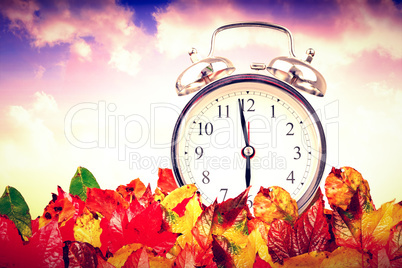 Composite image of alarm clock