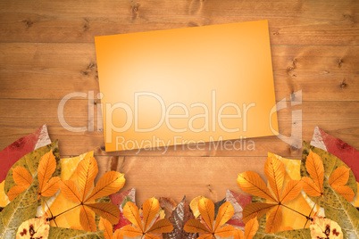 Composite image of orange card