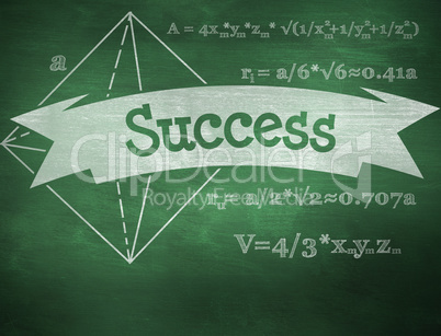 Success against green chalkboard