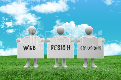 Composite image of web design solutions
