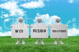 Composite image of web design solutions