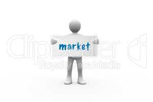 Market  against white background with vignette