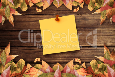 Composite image of pinned adhesive note