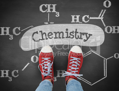 Chemistry against black background