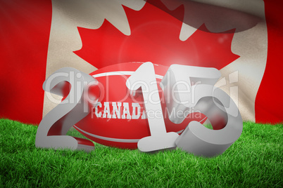 Composite image of canada rugby 2015 message