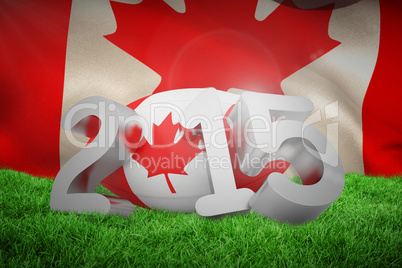 Composite image of canada rugby 2015 message