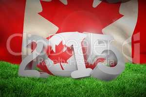 Composite image of canada rugby 2015 message
